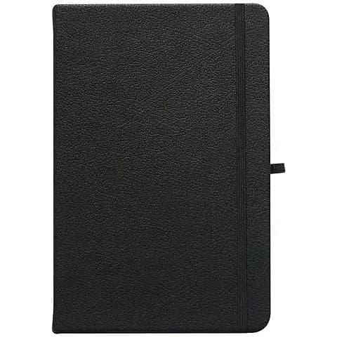 promosyon siyah deri defter kapağı, siyah dikey elastik ve kalem halkası