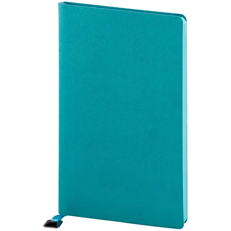 Turkuaz yumuşak kapaklı promosyon defter, aynı renk şerit ayraçlı