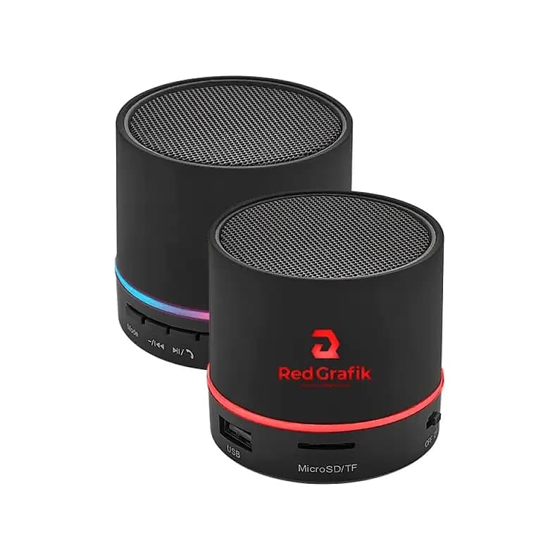 Kırmızı Işık Halkalı Bluetooth Hoparlör; promosyon siparişlerinde kurumsal baskı için hazır