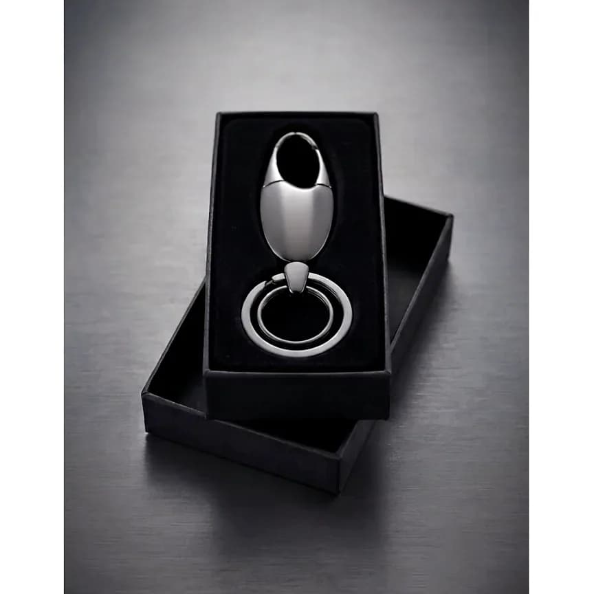 250 Adetlik Çift Kancalı Oval Metal Anahtarlık, promosyon kataloğunda logolu model