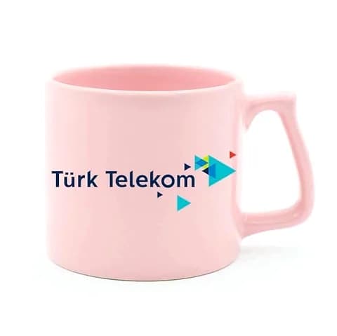 Lüks Pastel Pembe Porselen Kupa, 100 Adetlik Parti için logolu promosyon üretimi