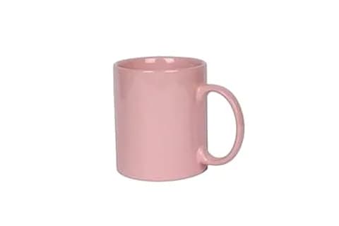 Pastel pembe promosyon porselen kupa yan çekim, düz beyaz zemin