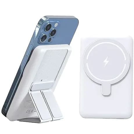 5000 mAh Kablosuz Powerbank, Standlı — logo baskılı promosyon seçeneği