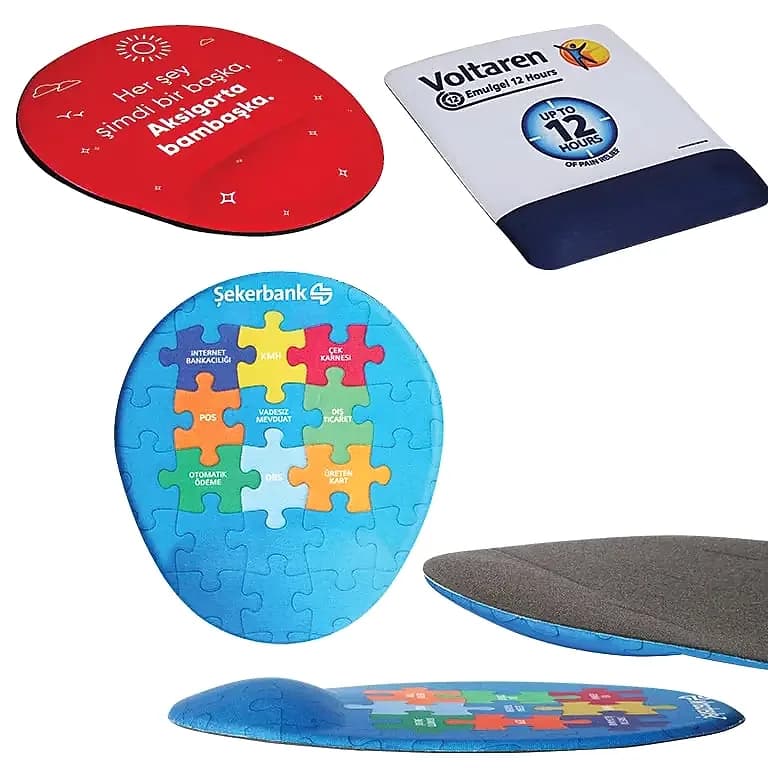 Sünger Bileklikli Mousepad, Kaymaz Taban — toptan promosyon siparişlerine uygun
