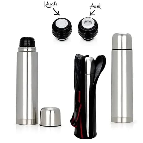 Çift Cidarlı Termos 750 ml, Vidalı Kapak için logolu promosyon üretimi