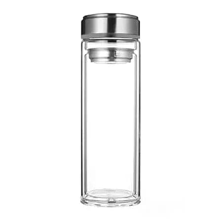 Cam Matara 300 ml, Kapaklı; promosyon siparişlerinde kurumsal baskı için hazır