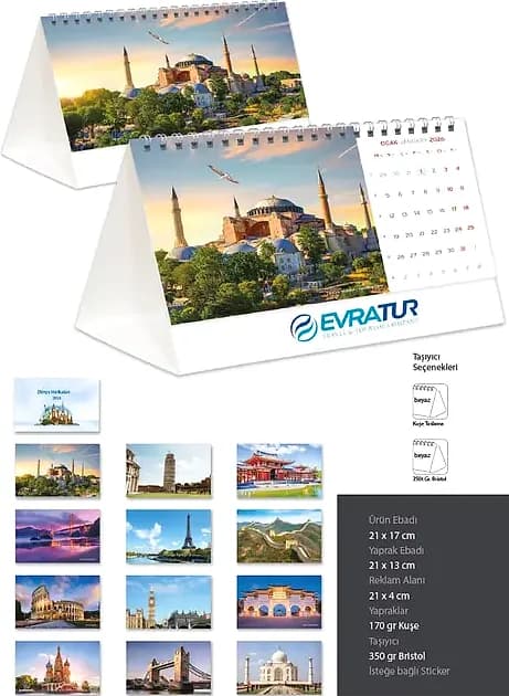 Özel Baskılı Piramit Takvim, 65 TL — logolu promosyon ürünü