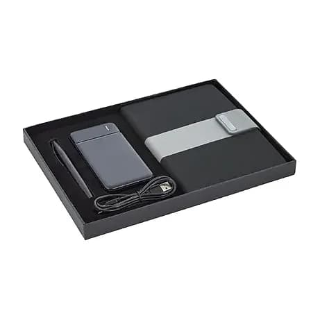 Defter, Kalem ve Powerbank Seti — logo baskılı promosyon seçeneği