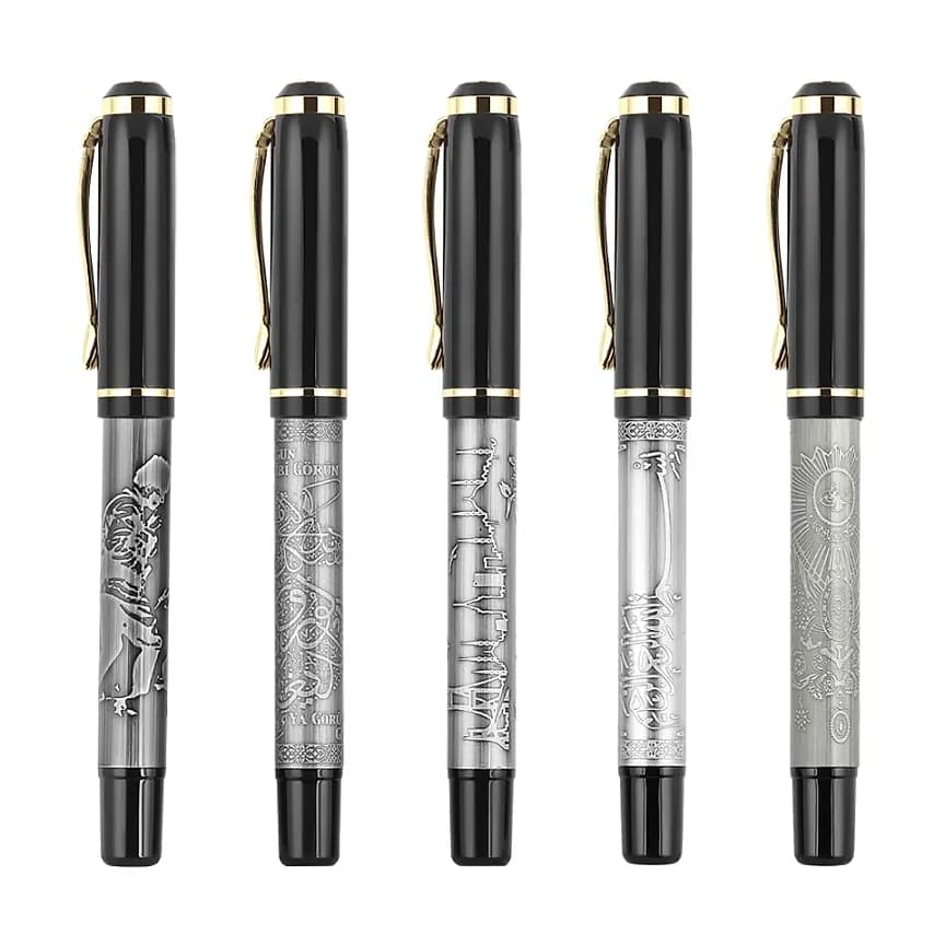 Desenli Gövdeli Metal Roller Kalem, 210 TL için logolu promosyon üretimi