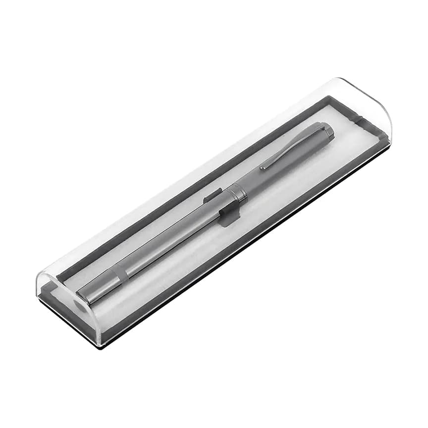 Şeffaf Kılıflı Metal Roller Kalem Seti için logolu promosyon üretimi