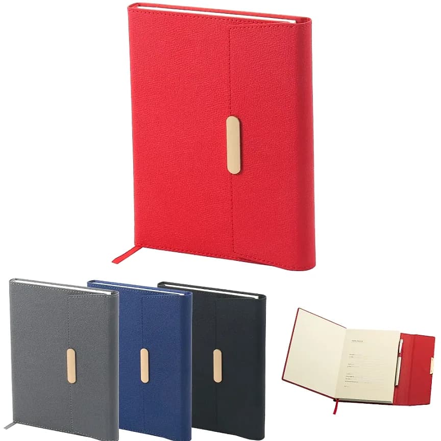 14,5x21 Termo Deri Defter, Kalem Halkalı — logo baskılı promosyon seçeneği