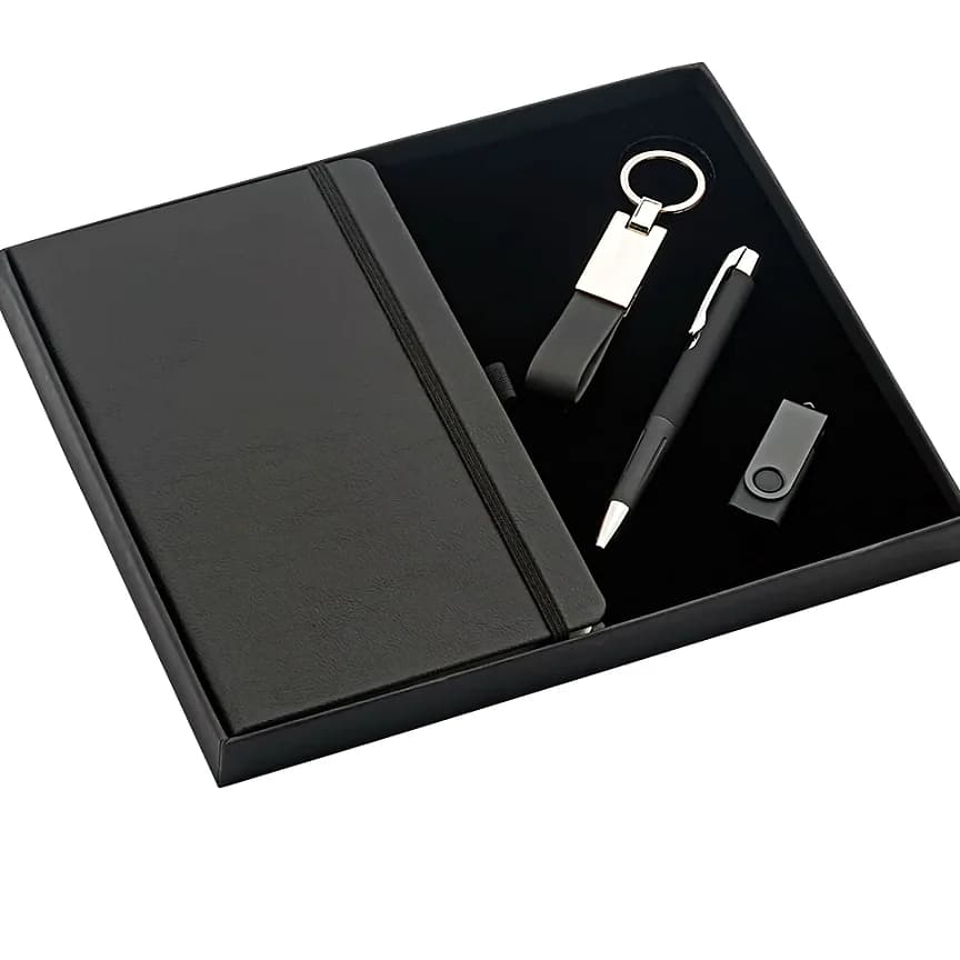 Defter, Kalem ve USB Seti, Anahtarlıklı — logolu promosyon ürünü